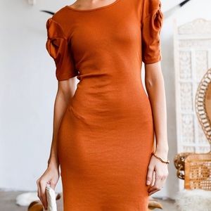 Rust tie back dress